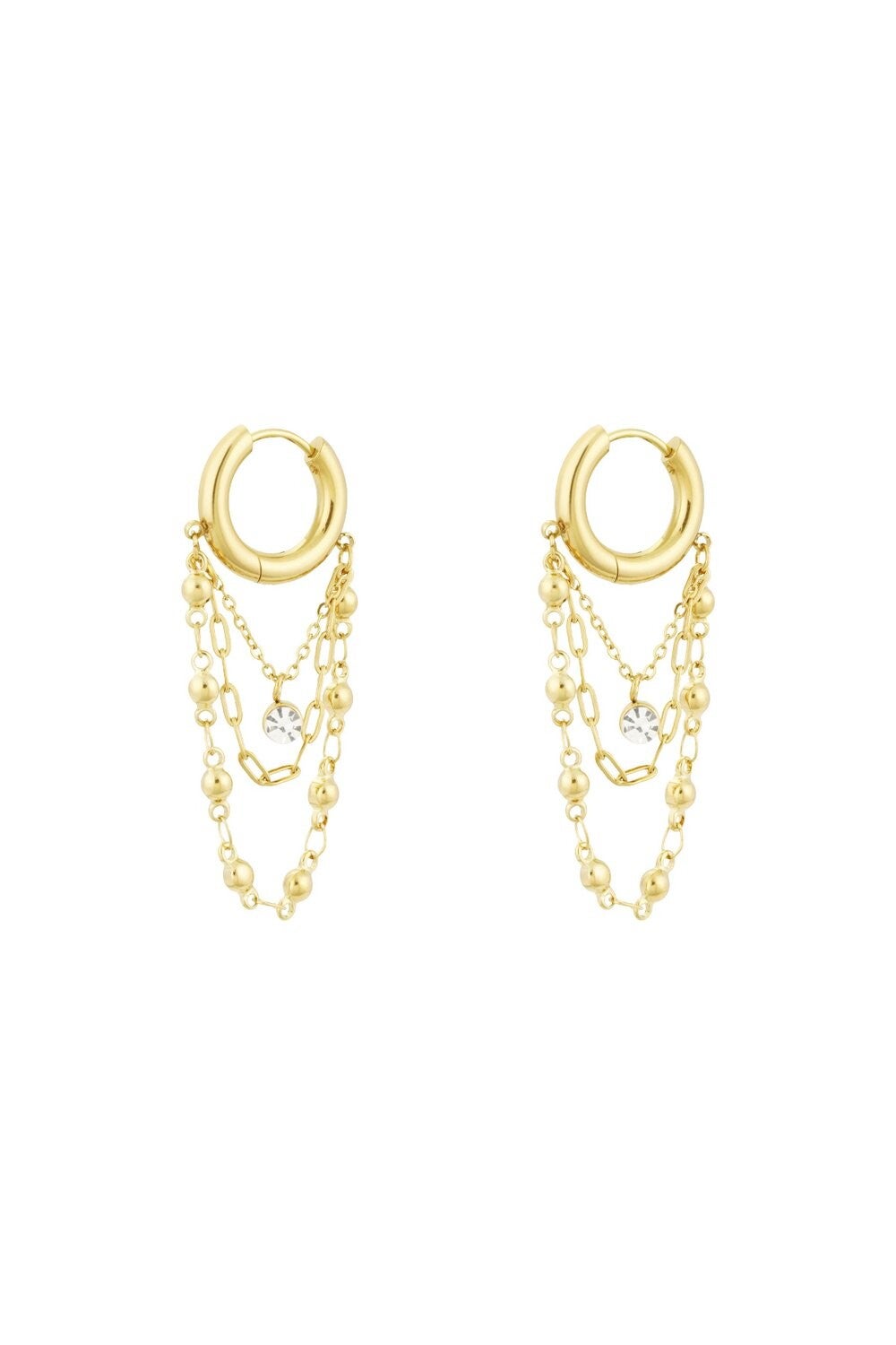 Oorbellen Chained Up - Goud