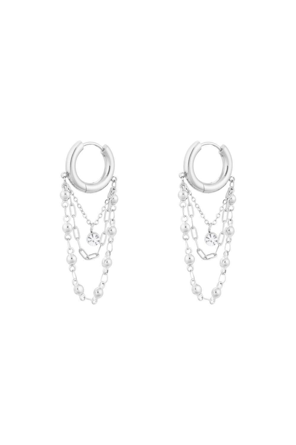 Oorbellen Chained Up - Zilver