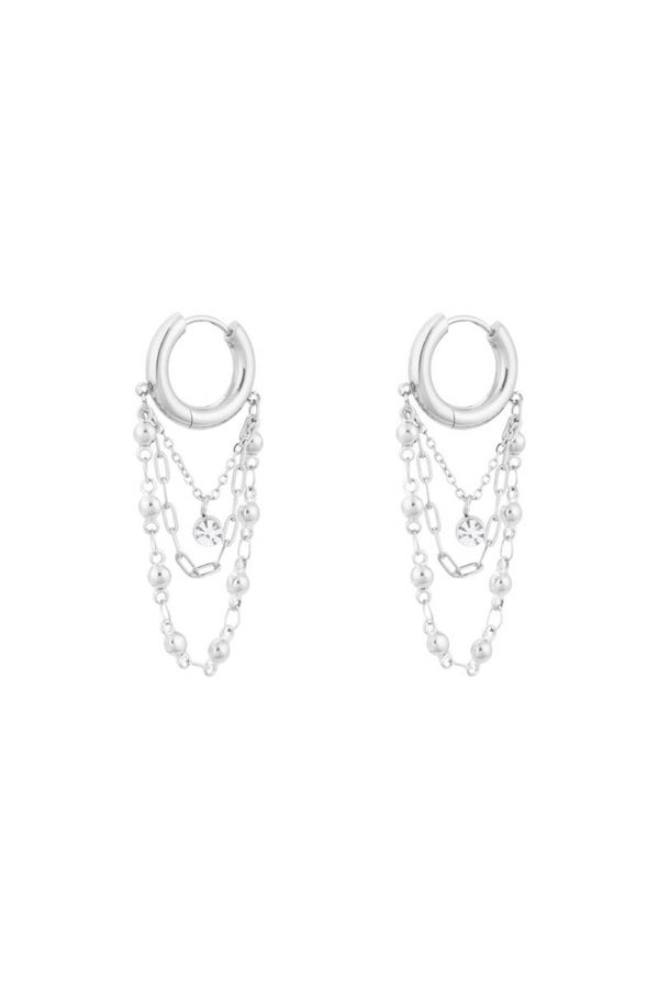 Oorbellen Chained Up - Zilver