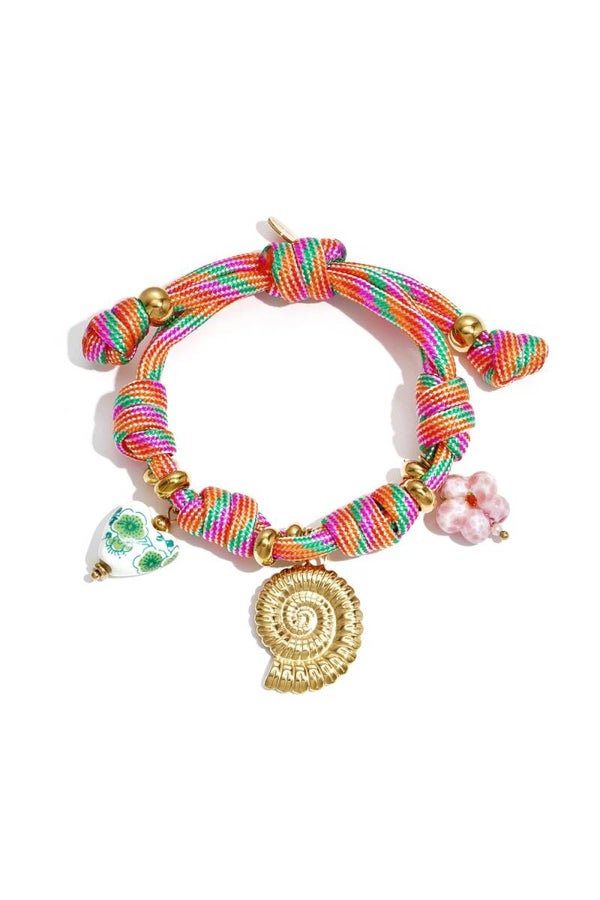 Touw Armband Met Schelp Charms