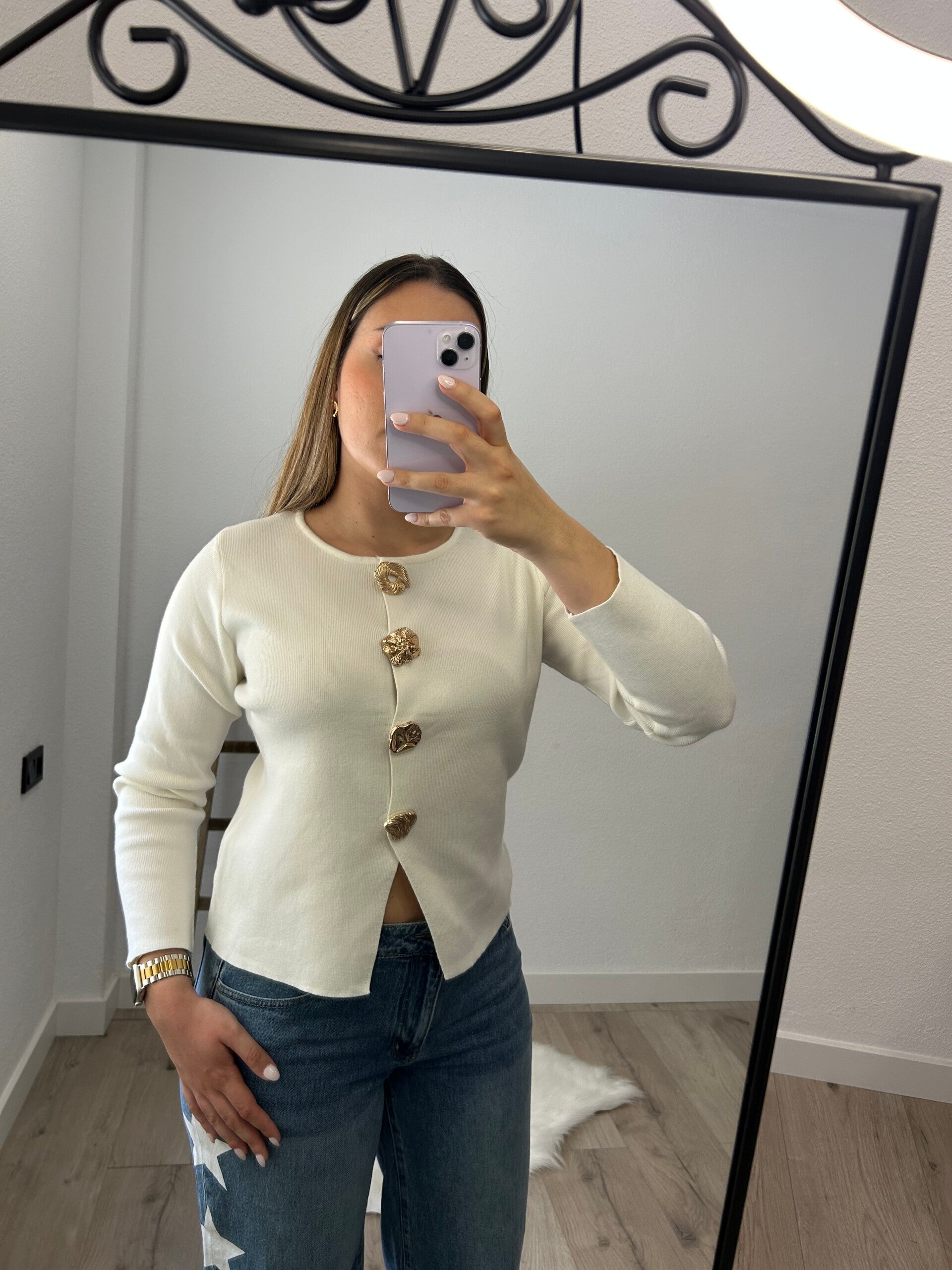 CHAQUETA DE PUNTO BOTONES JOYA