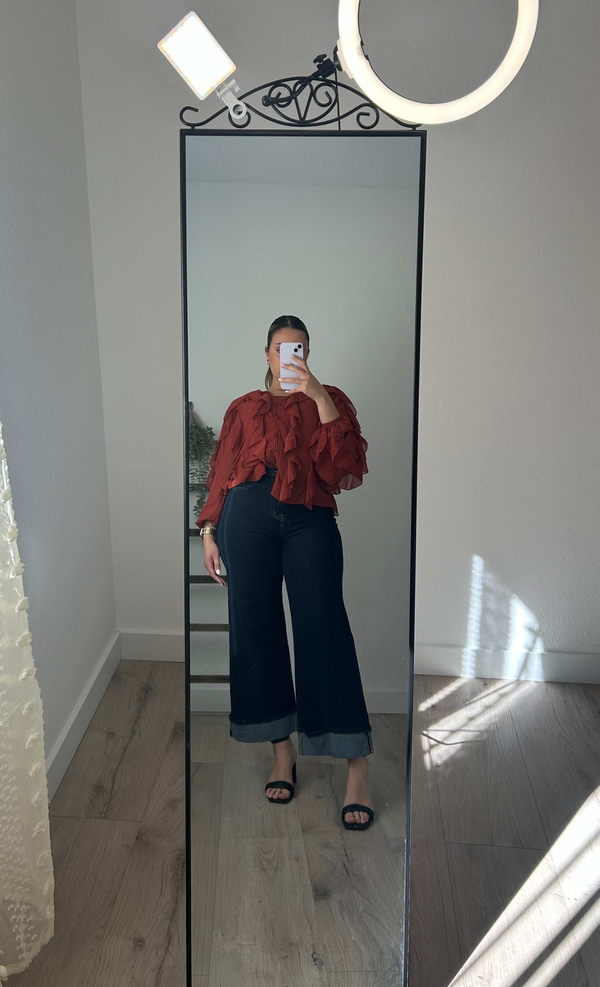 Vaqueros cropped dobladillo.