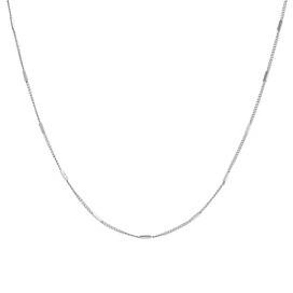 CN5099 - "Silver Rectangle Station Chain - 32-34"""