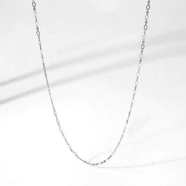 CN5111 - Dainty Silver Flat Oval Chain