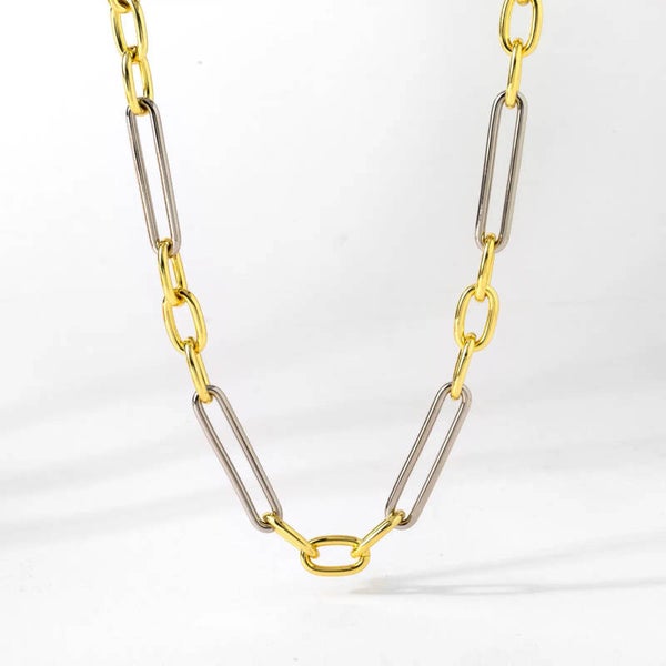 CN5124 - The Link Necklace - Gold & Silver Links - 16-18”