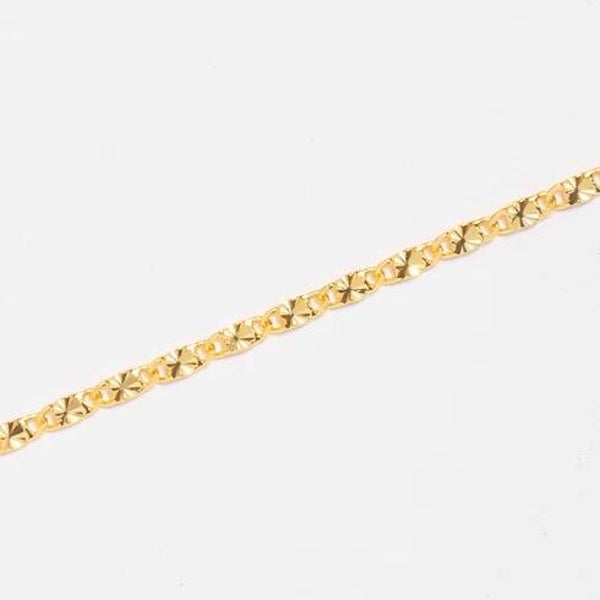 CN6103 - Gold Dainty Sunburst Link Chain 15.5 - 18.5"