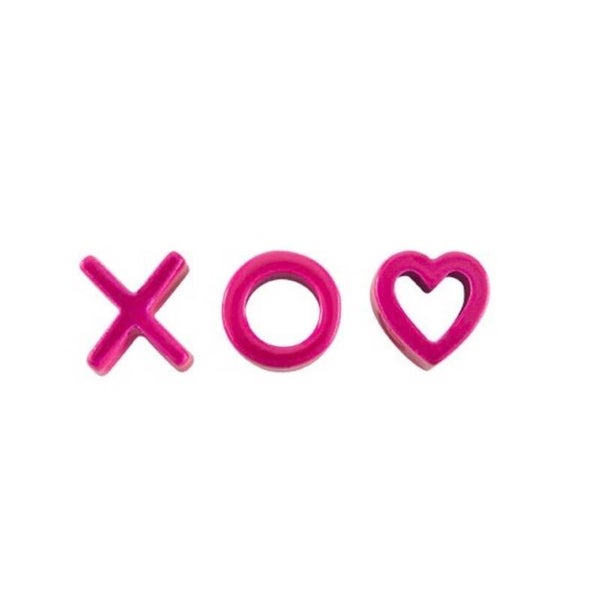 CH3300 - Pink X + O + (Heart) Charm set
