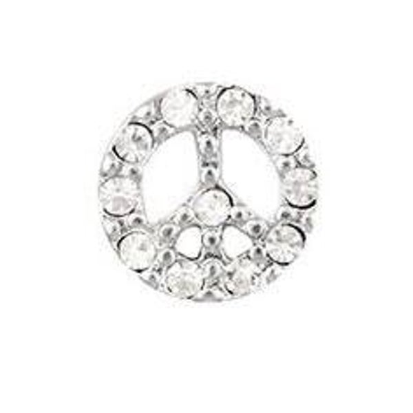 CH4002 - Silver Crystal Peace Sign