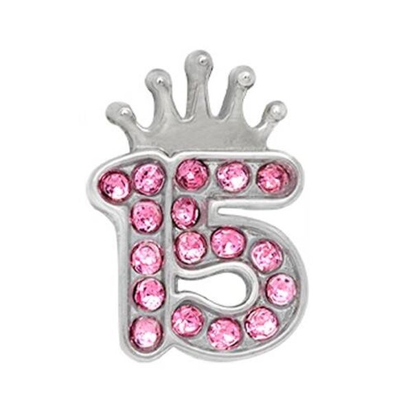 CH4028 - Pink Crystal Quinceanera Charm