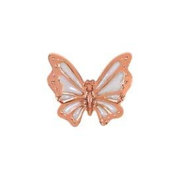 CH3572 - Rose Gold Shimmer Butterfly Charm