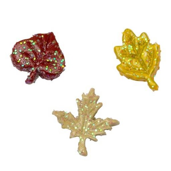 CH3599 - Glittery Fall Leaves Charm set/3