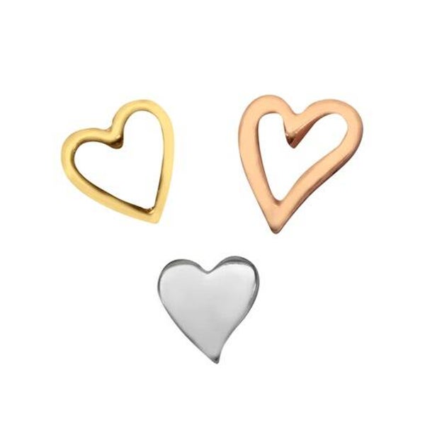 CH3604 - Mixed Metal Heart Charms set/3