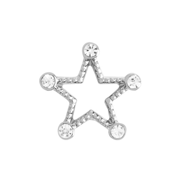 CH4175 - Silver Crystal Star Charm