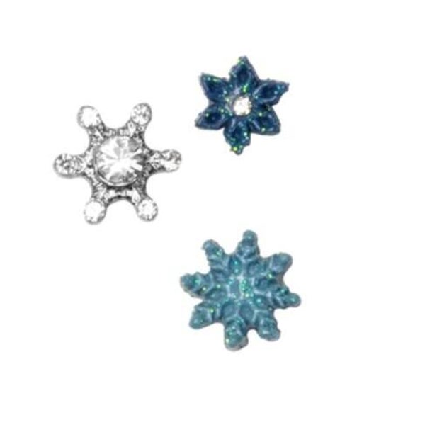 CH3633 - Silver & Blue Snowflakes set/3
