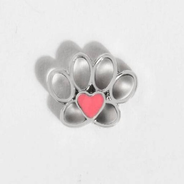CH3655 - Silver Paw Heart Charm