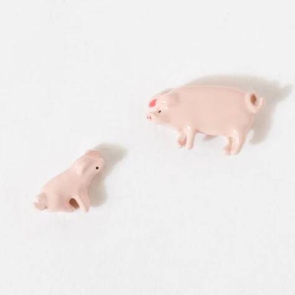 CH3698 - Pig & Piglet Charm Set of 2