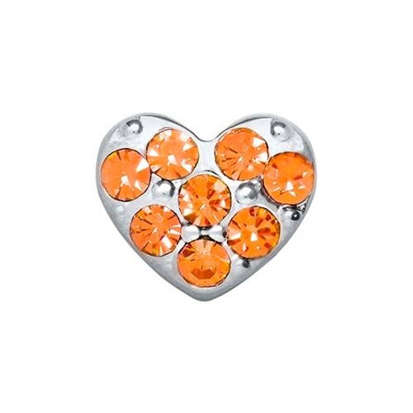 CH9016 - Orange Crystal Heart