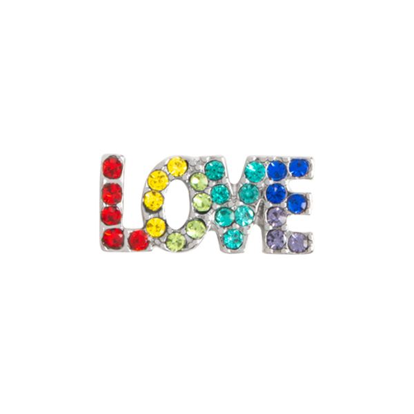 CH9059 - Silver Crystal Rainbow Love