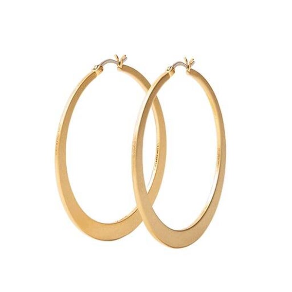 ER1038 - Satin Gold 50mm Flat Hoop Earrings