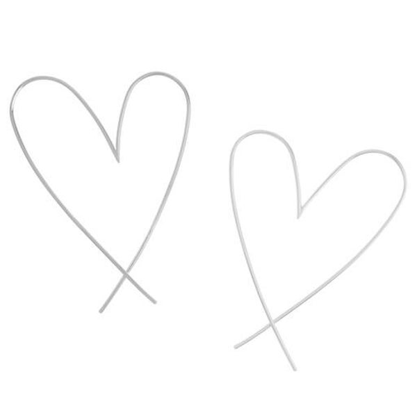 ER1052 - Threader Heart Hoop Earrings