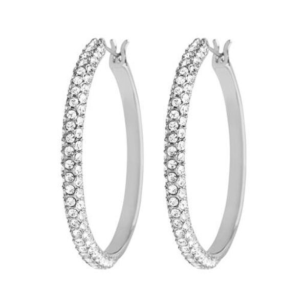 ER1054 - Silver Crystal Pave Hoops