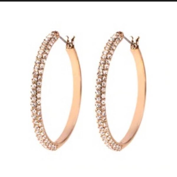 ER1060 - Gold Crystal Pave Hoops