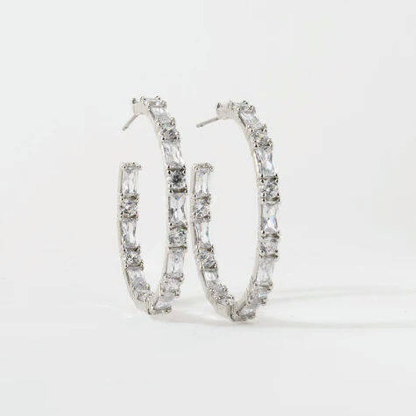 ER1078 - Baguette Hoop Earrings