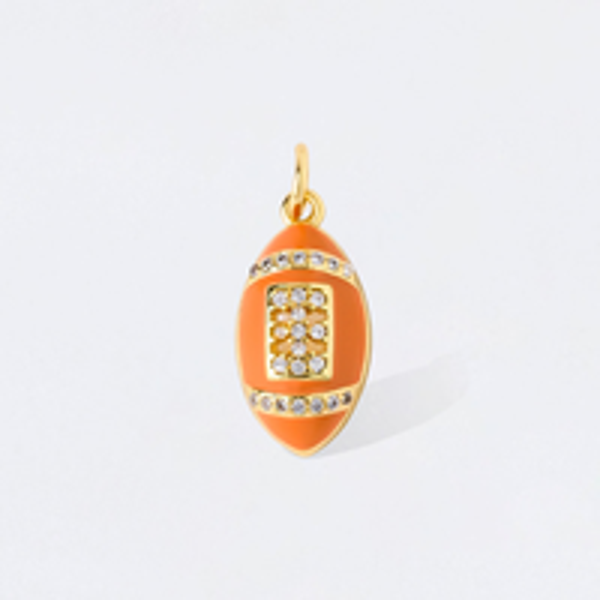 CP5458 - Classic Football Charm Pendant (Orange)