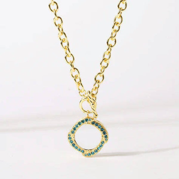LK1099 - Vintage Indicolite Toggle Locket