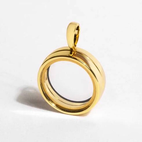 LK1160 - Gold Petite Modern Hinged Locket