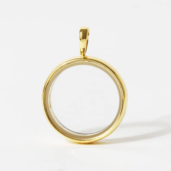 LK1128 - Gold Medium Modern Hinged Living Locket