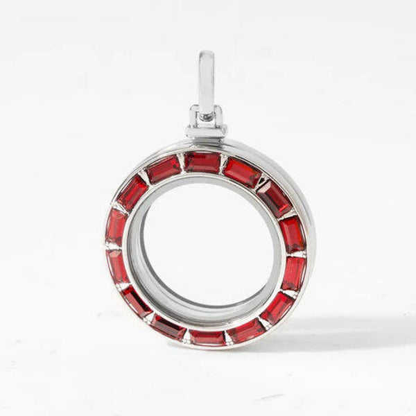LK1174 - Siam Crystal Baguette Locket