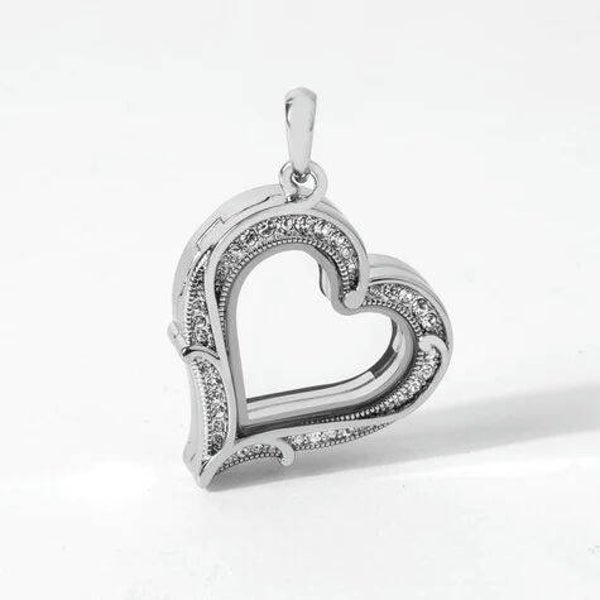 LK1176 - Slanted Vintage Heart Locket