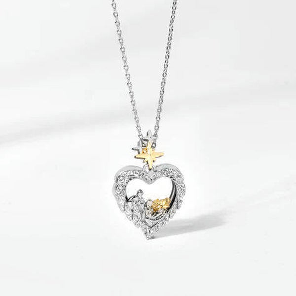 LK1179 - Silver Heart Nativity Capsule Locket - 20-22"