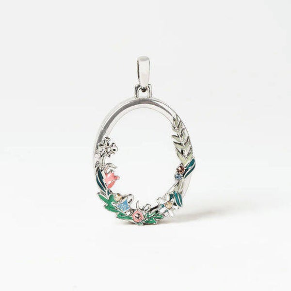 LK1181 - Alice in Wonderland Silver Looking Glass Locket
