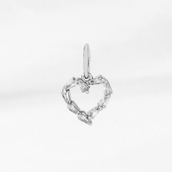PN1014 - Baguette Heart Charm Pendant