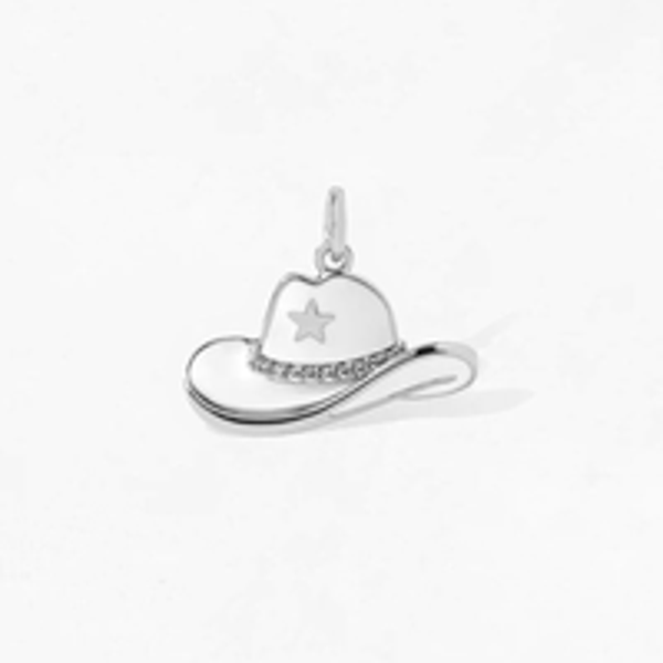 PN1019 - White Cowgirl Hat Charm Pendant