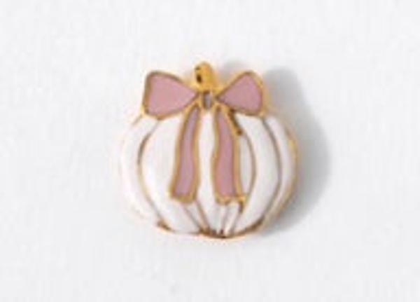 CH3834 - White Pumpkin w/Bow Charm