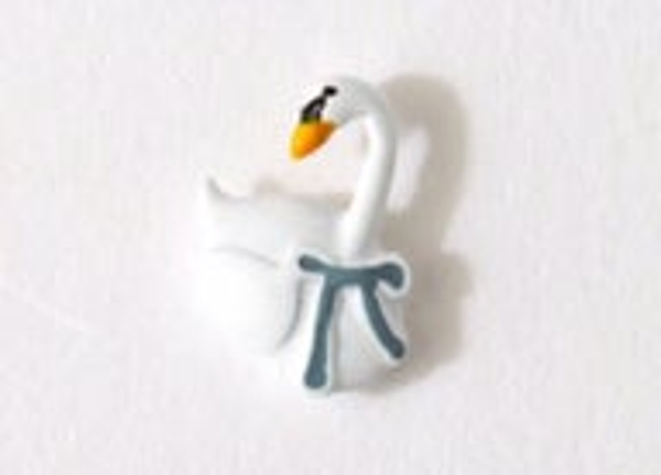CH3839 - White Goose w/Bow Charm