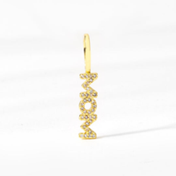 PN2049 - Gold ""Mom" Pave' Pendant