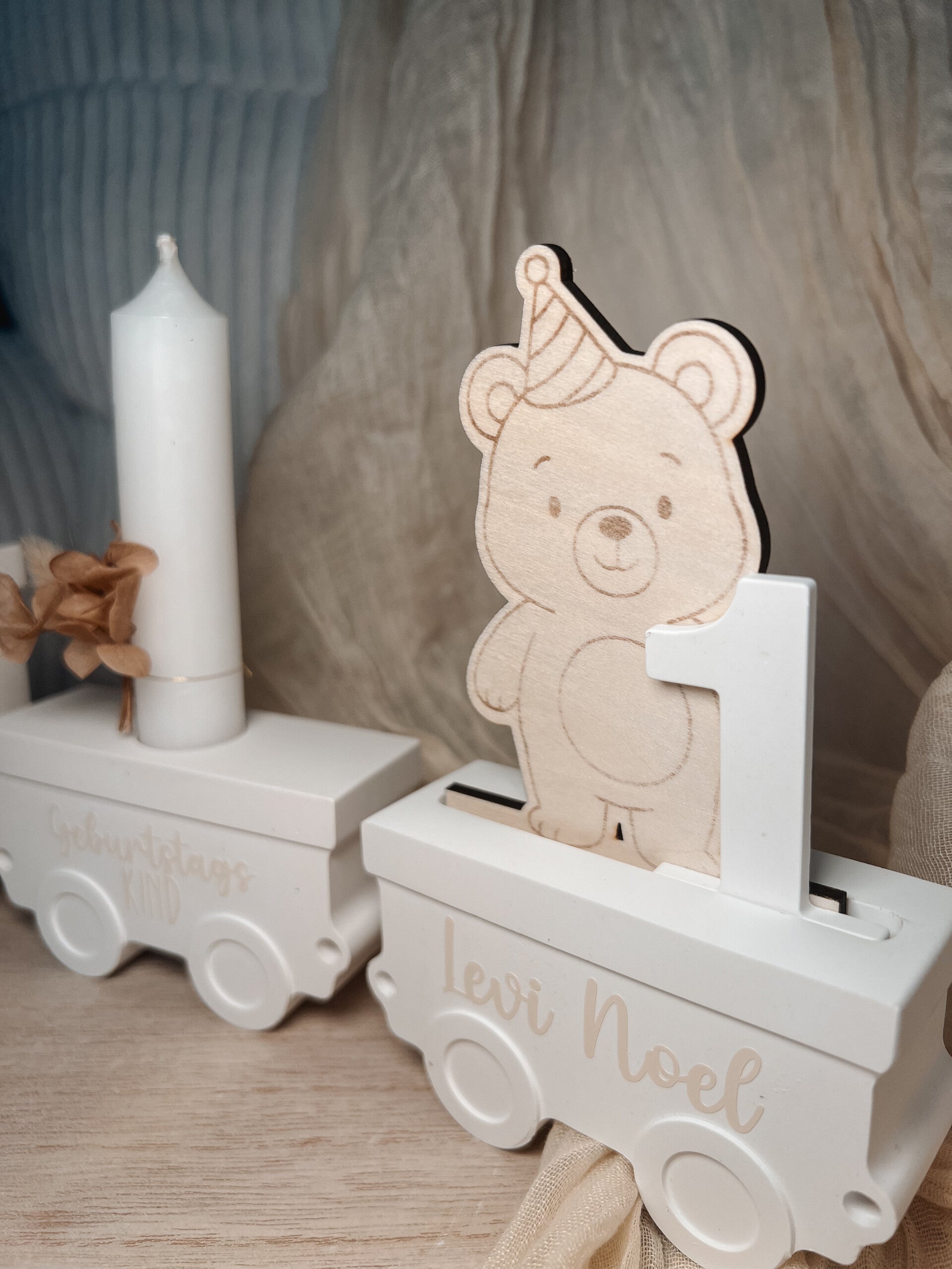 handgegossener Geburtstagszug ´Bär´