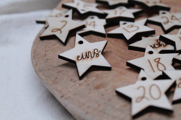 Adventskalender Zahlen Holz