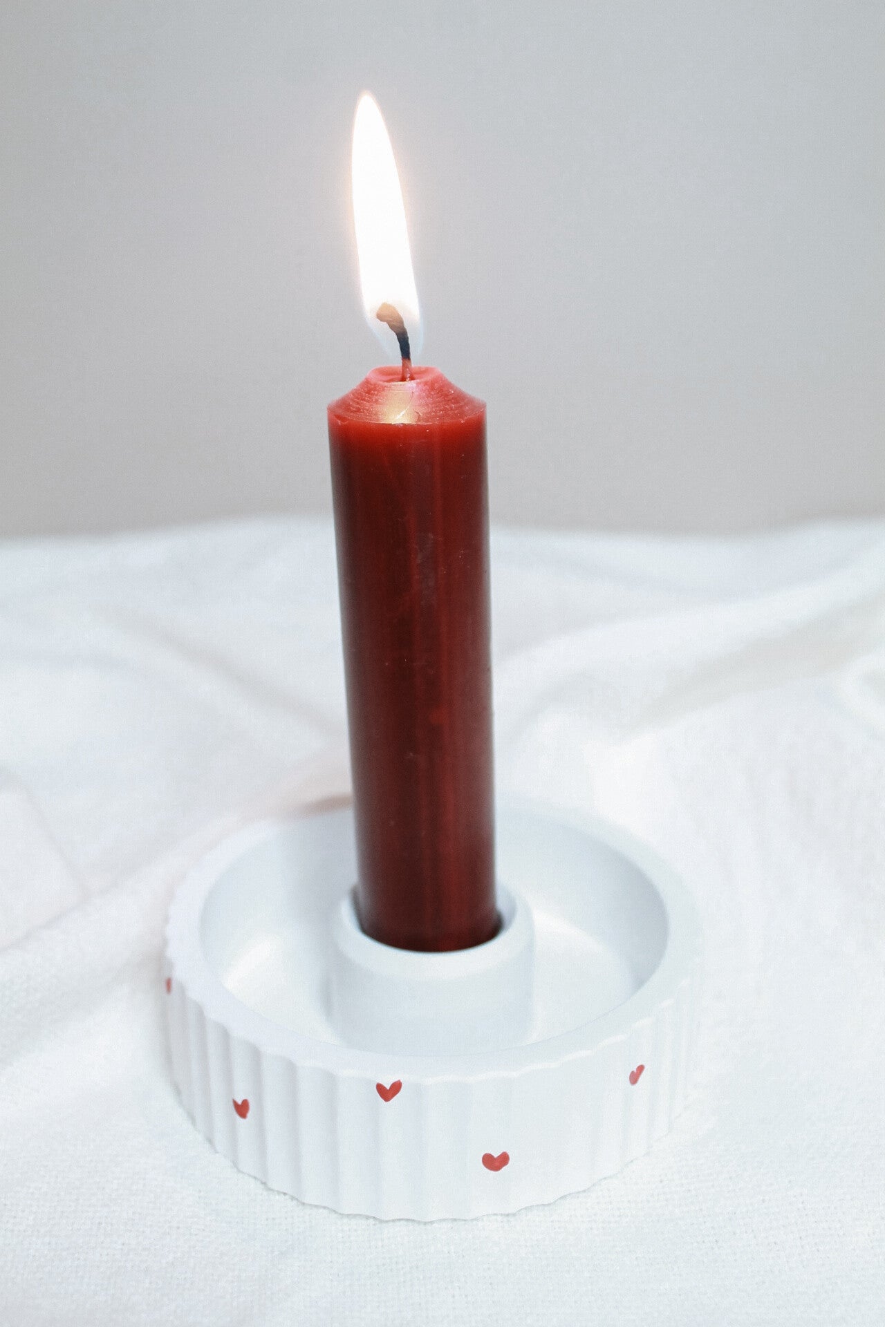 Herzchen Kerzenhalter Schale geriffelt
