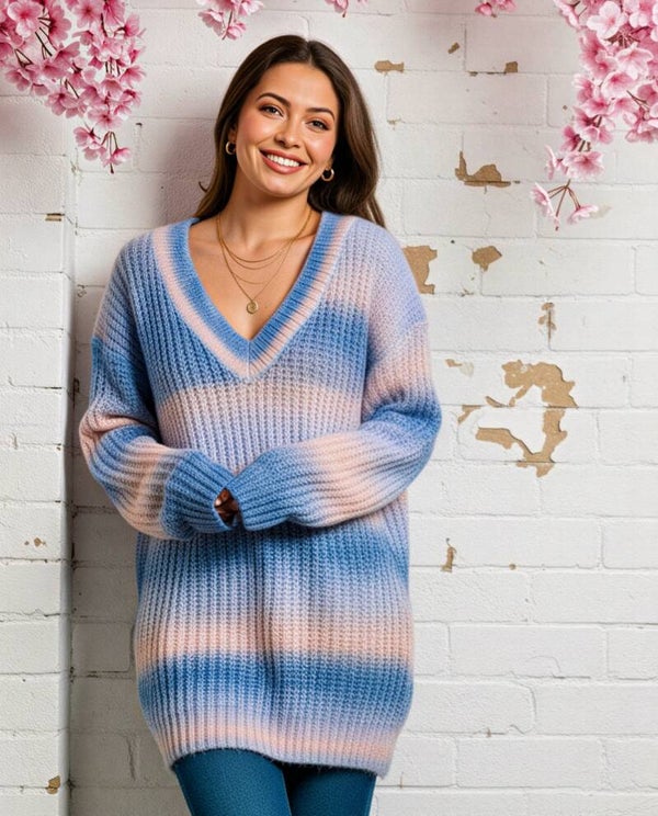 Mabelinda Soft Mood Striped Knit Sweater