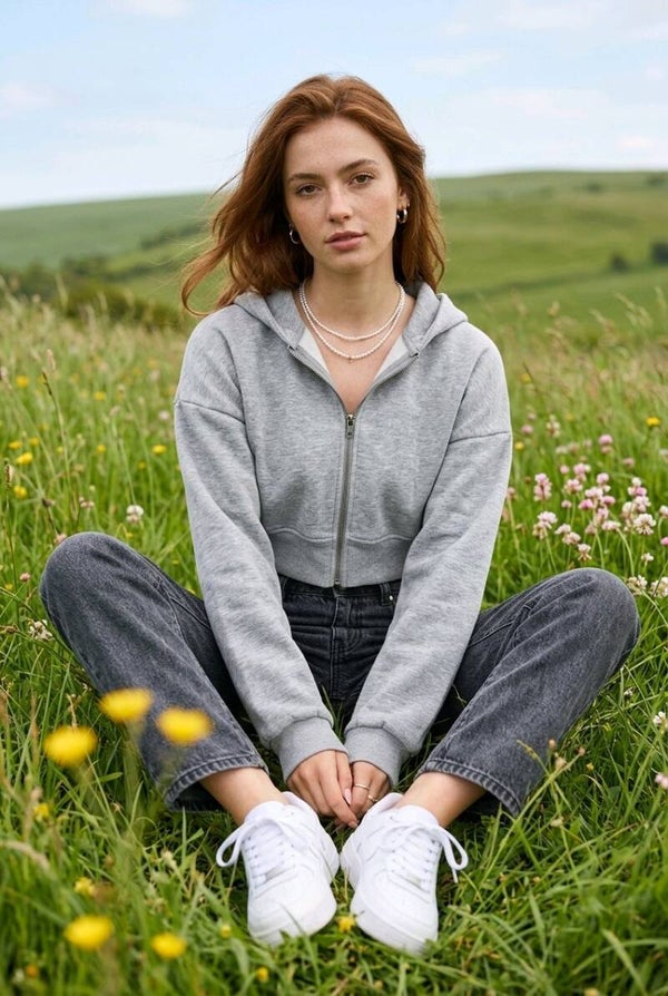 Mabelinda Cropped Zip Hoodie