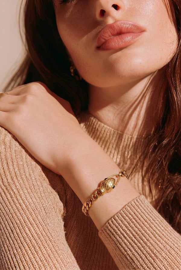 Golden Serpent Chain Bracelet