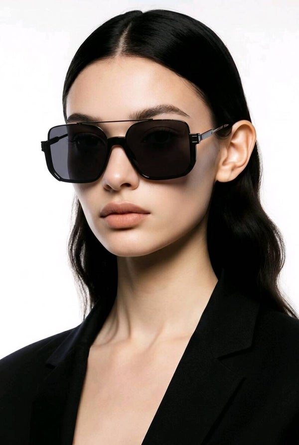 Mabelinda Luxe Oversized Black Sunglasses