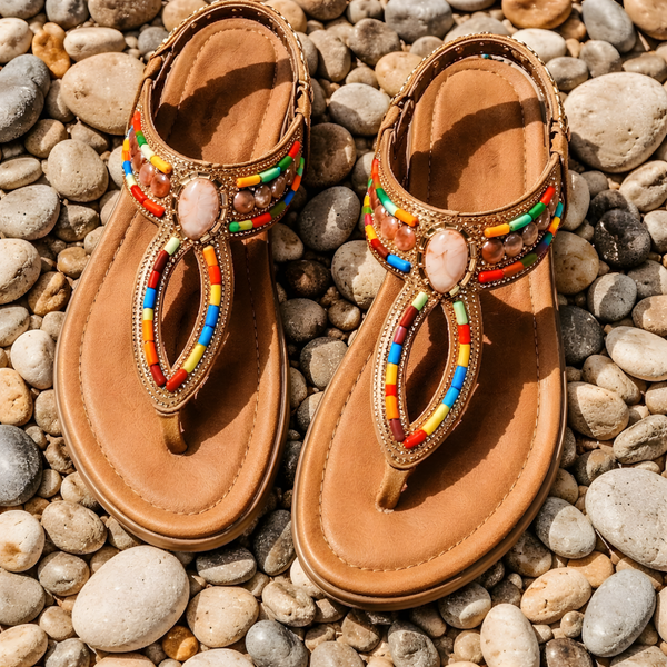 Mabelinda Sunset Beaded Boho Sandals