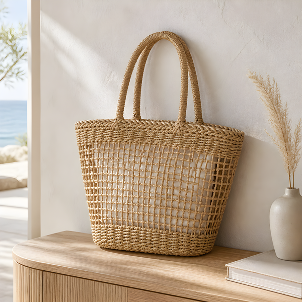 Mabelinda Coastal Woven Tote Bag