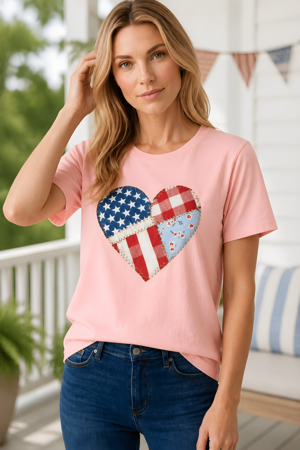Mabelinda Americana Heart Graphic Tee